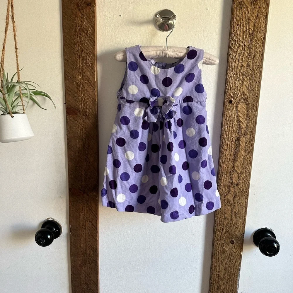 Place Retro Large Polka Dot Corduroy Dress Purple 24 Months Toddler Baby Girl
